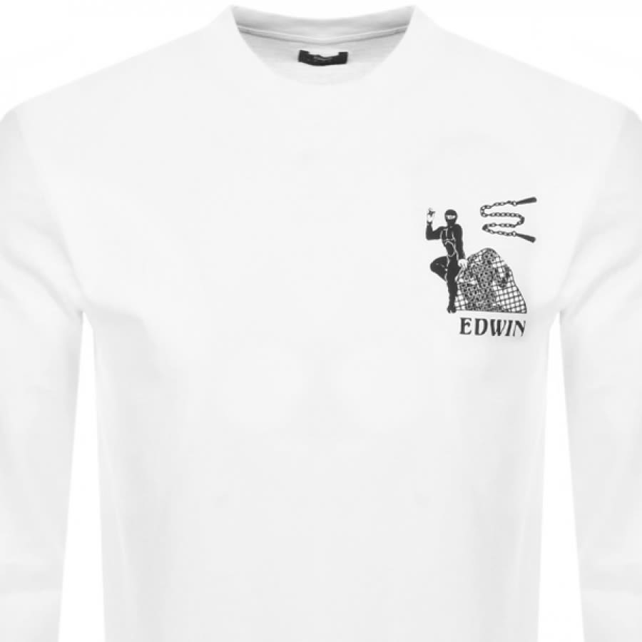 Alternative Image for ProductEdwin Shinobii Logo Long Sleeve T Shirt White2